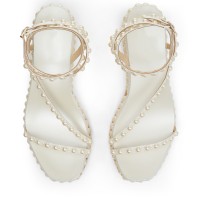 2024 summer new thick bottom foot bangs strap pearl sweet off -toe sandals ins Fairy wind slope and sandals