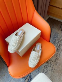 2024 summer new handmade pearl Bao head slippers The sweet and sweet pitch, wears flat slippers women